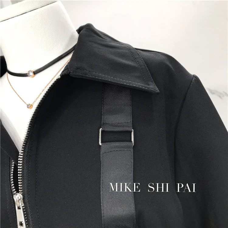 

2020 Autumn New Streetwear Fashion Black Jumpsuit Long Sleeve Female Cool Loose Waistband One-Piece Trousers Bib Overall Rompers