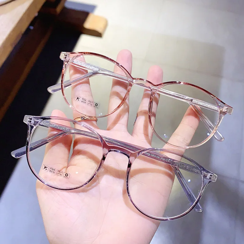 

Brand Champagne Round Glasses Frame Metal Legs Plain Eye Glasses Optical Frames Men Blue Light Blocking Glasses Oculos De Grau