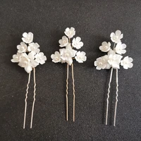slbridal handmade ceram flower pearls bridal hair pin wedding hair sticker hair accessories bridesmaids women jewelry