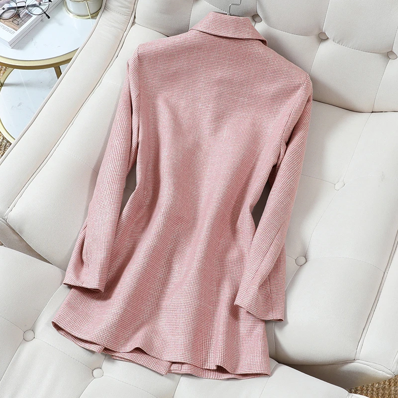 Women Jacket Spring AutumnTraf Fashion Double Breasted Loose Blazer Coat Vintage Long Sleeve Female Outerwear Chic Top