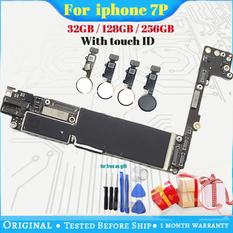 Заводская разблокированная для Apple iphone 7 Plus материнская плата с/без сенсорного ID, без iCloud для iphone 7 Plus 7 P материнская плата