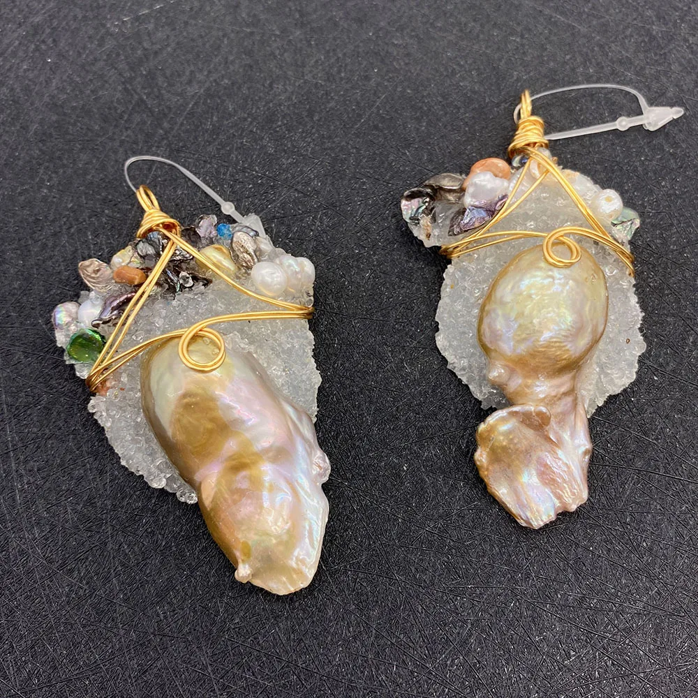 

1pcs Freshwater Pearl Pendant Irregular Shape Hand-wound Accessories Pendant Necklace Products Jewelry Charm Bracelet Men Women