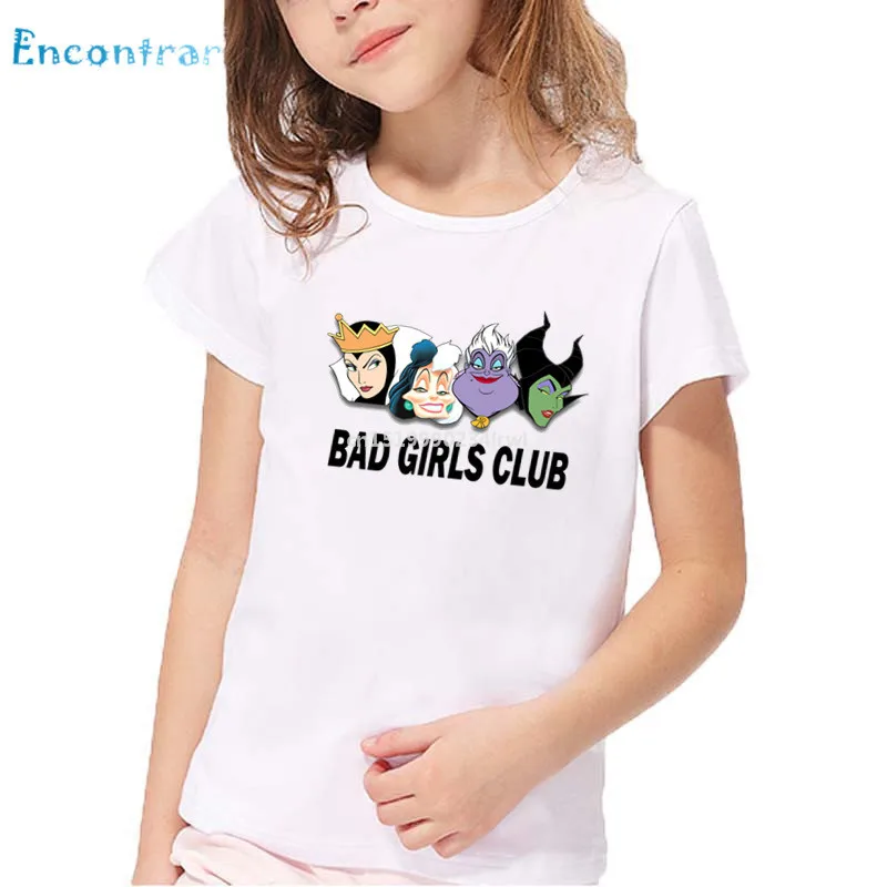 Плохая девочка Веселая Детская футболка с принтом отряда детская одежда злого