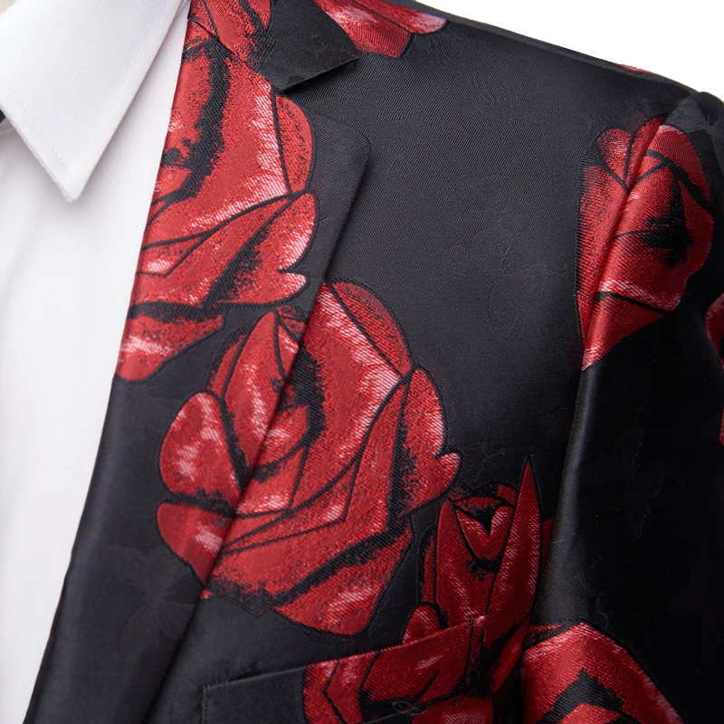 Shenrun Men Fashion Jackets Casual Blazer Male Suit Jacket Slim Fit Floral Jacquard Blazers Wedding Party Prom Stage Costumes | Мужская