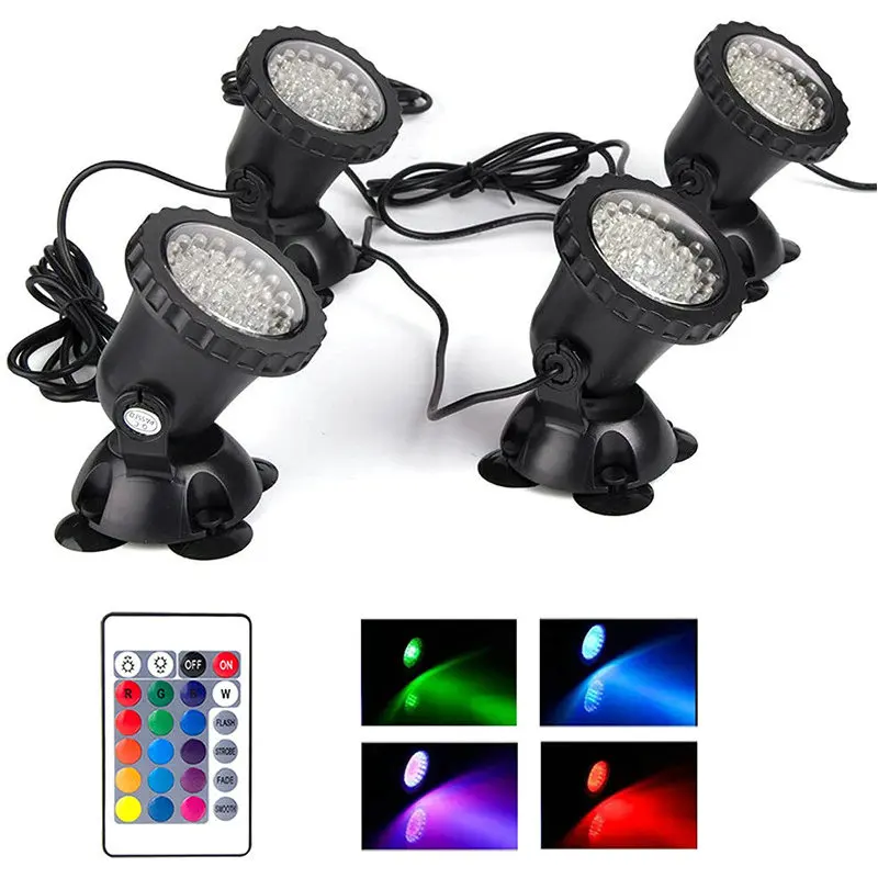 

RGB LED Underwater Lights IP68 Waterproof Aquarium Lamp Landscape Spot Light for Swimming Pool Tank Fountains Pond Water Garden