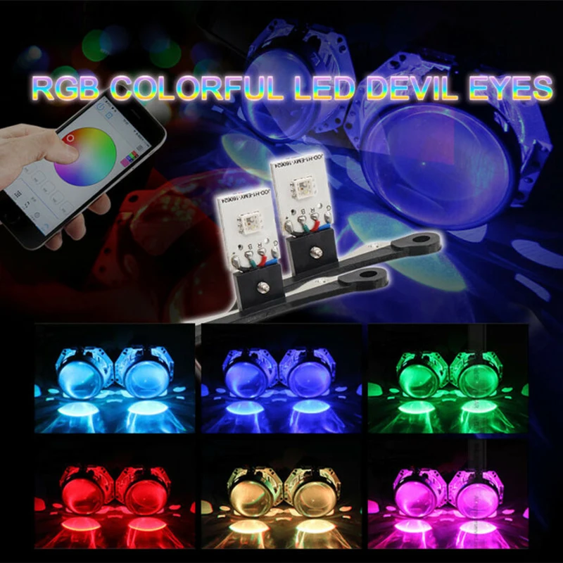 

Daytime Running Demon Eyes Light Bulbs Devil Bluetooth Control Headlight Retrofit 2pcs