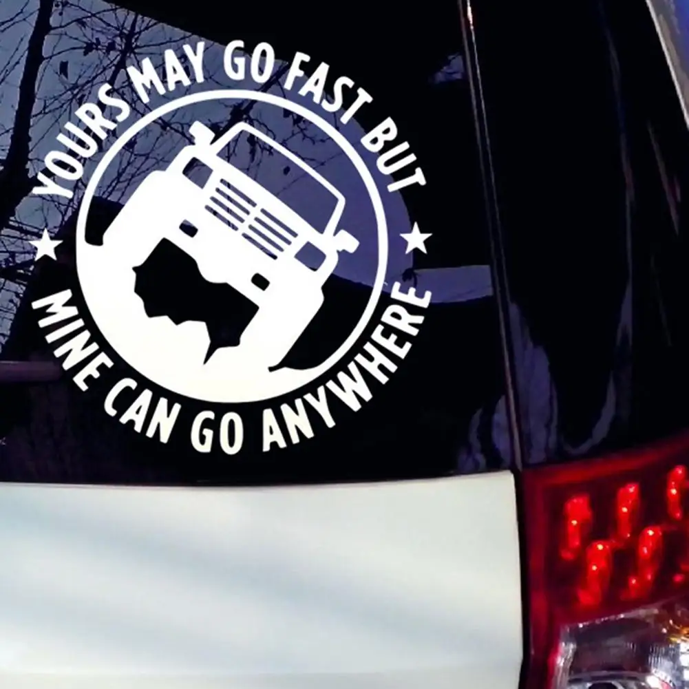 

Yours May Go Fast Letter Print Car Window Door Decal Racing Reflective Sticker