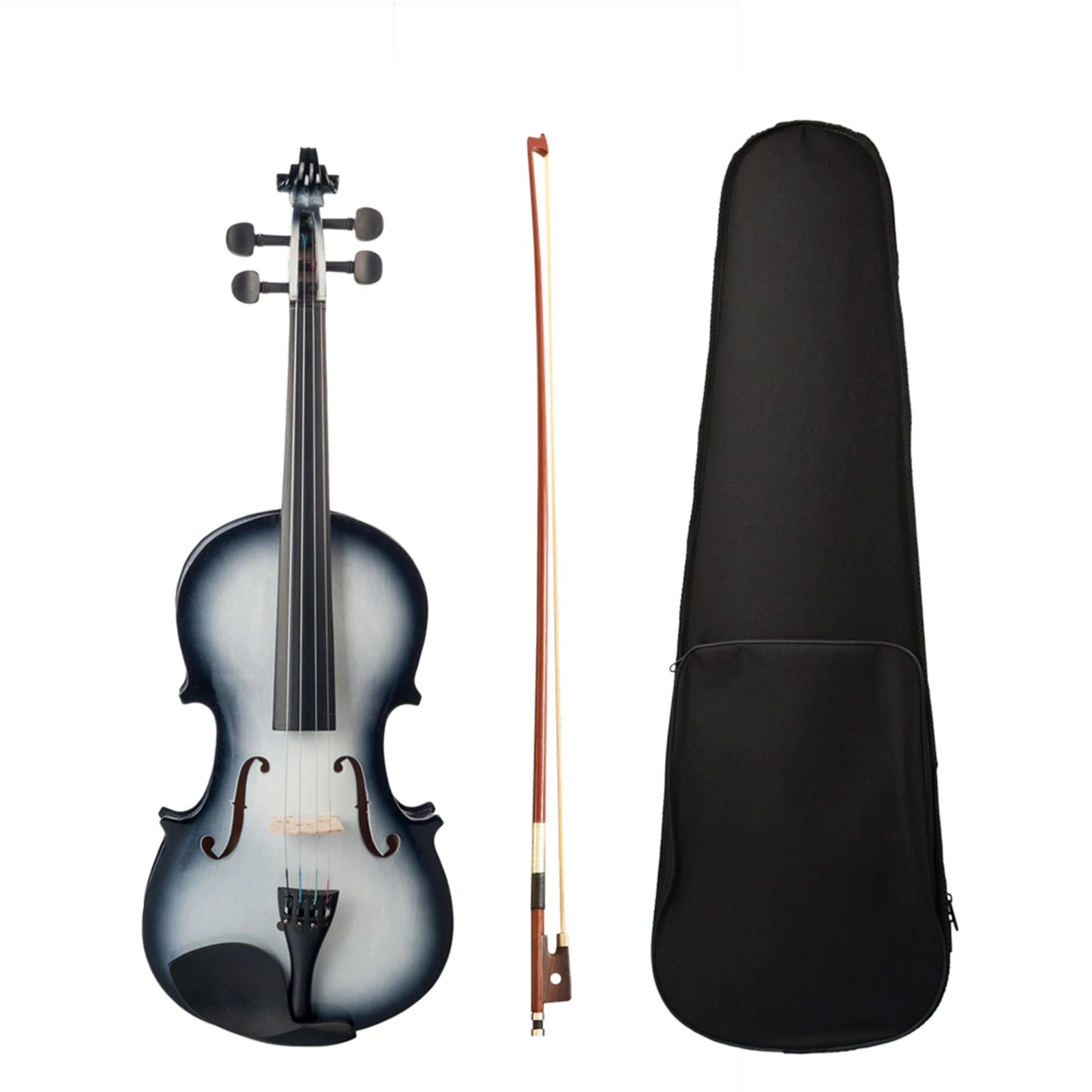 

Full Size 4/4 Handmade Acoustic Violin Set Basswood & Maple & Brazil Round Timber for Student Training with Bow Case