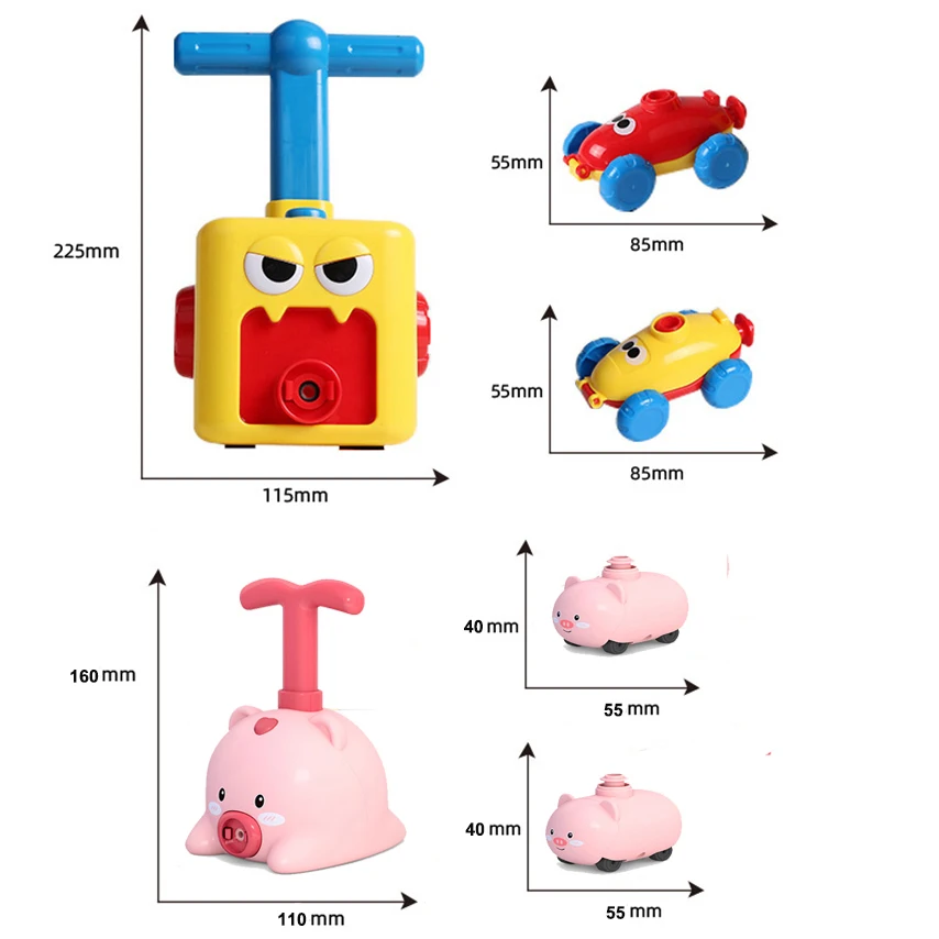 Juguete de coche de globo de potencia de aire para ni&ntilde;os, lanzador de globos de energ&iacute;a inercial, rompecabezas de experimentos de Ciencia Educativa, Juguetes Divertidos para ni&ntilde;os-5