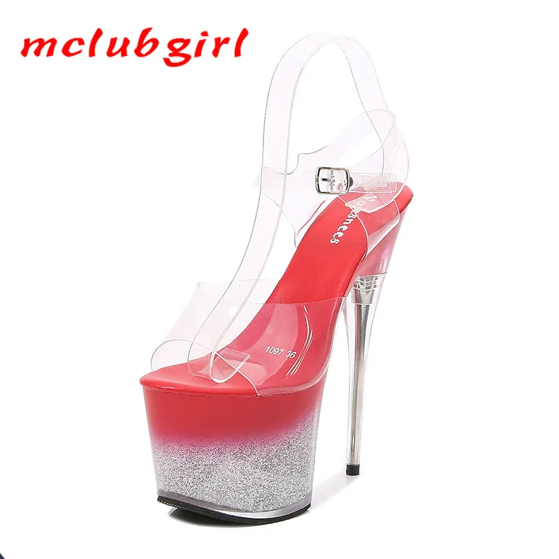 

Туфли женские Mclubgirl, на высоком каблуке и платформе, прозрачные, 2021