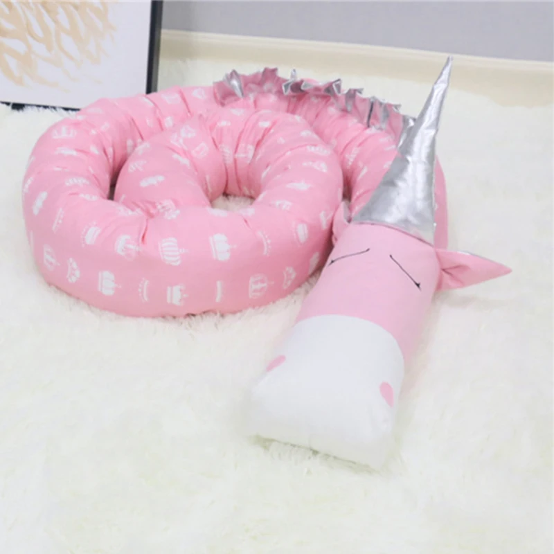 2 м/3 м/4 м детский бампер кровать мультфильм Единорог забор Подушка для