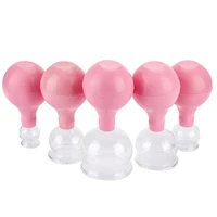 5pcsset rubber head glass vacuum cupping cups family body massage health care tools
