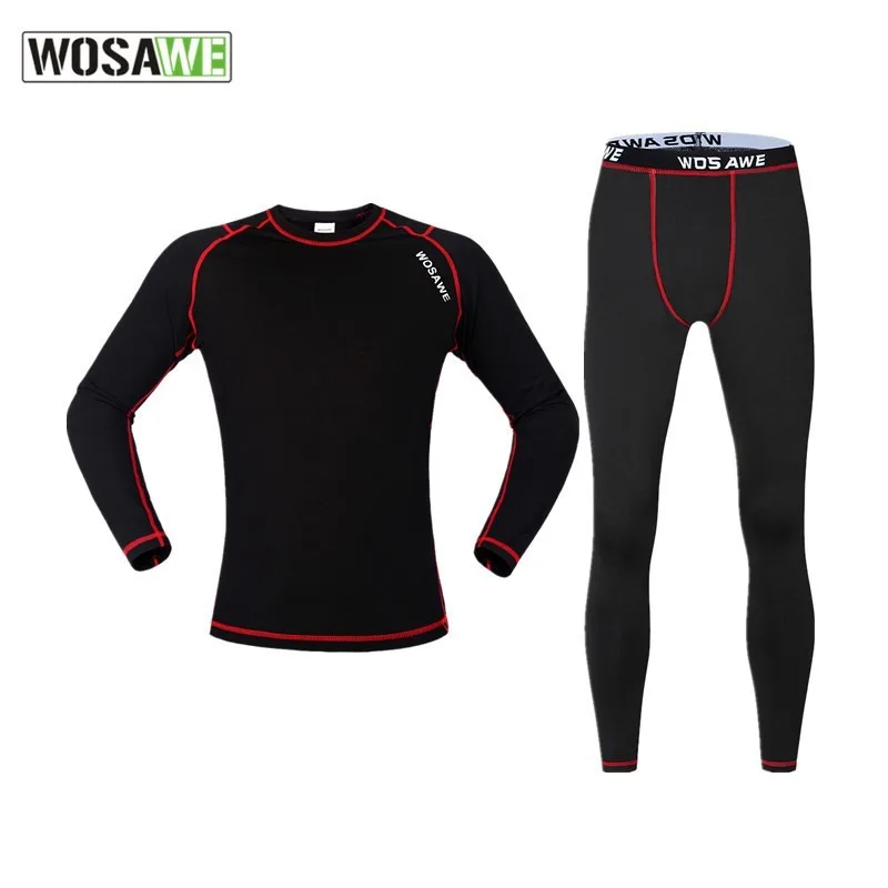 

Winter Thermal Fleece Cycling Base Layers Warm Bike Bicycle Gym Fitness Underwear Set Long Sleeve Compression Jersey and Pants