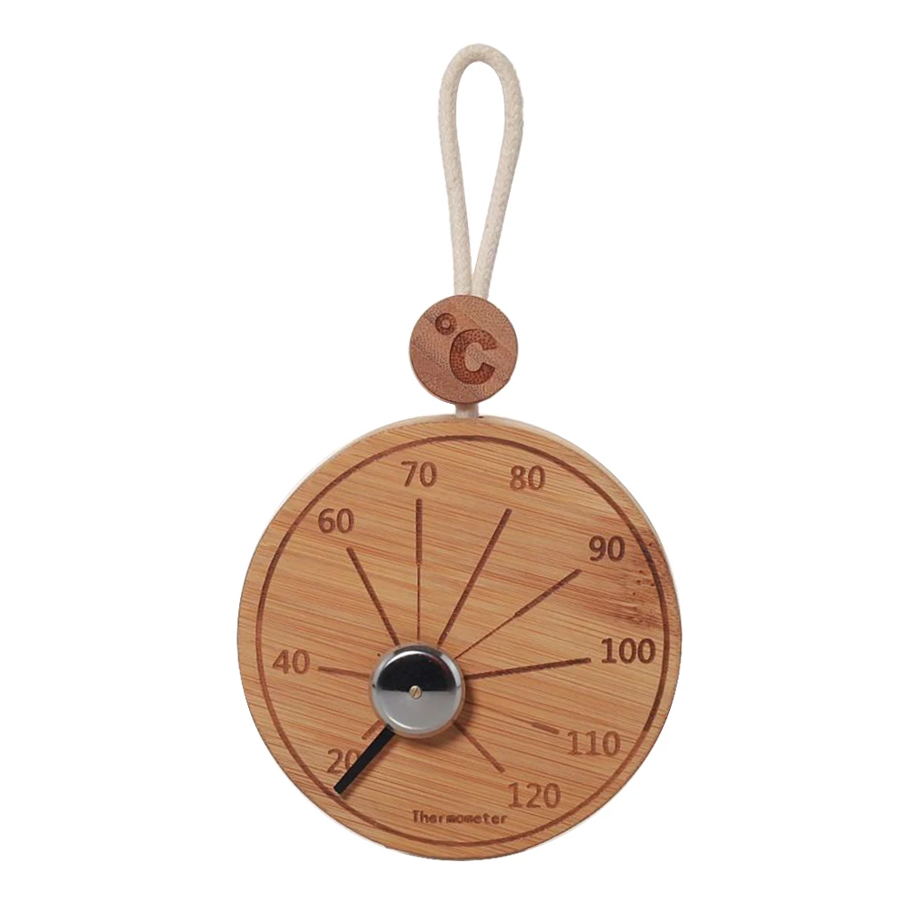 

Круглый бамбуковый термометр-гигрометр для сауны, измеритель температуры по Цельсию, настенный подвесной
