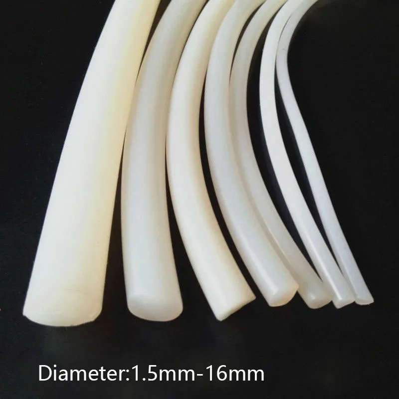 1m Silicone Rubber Cord White Seal O Ring Cord 1.5mm 2mm 3mm 6mm 8mm 10mm 16mm