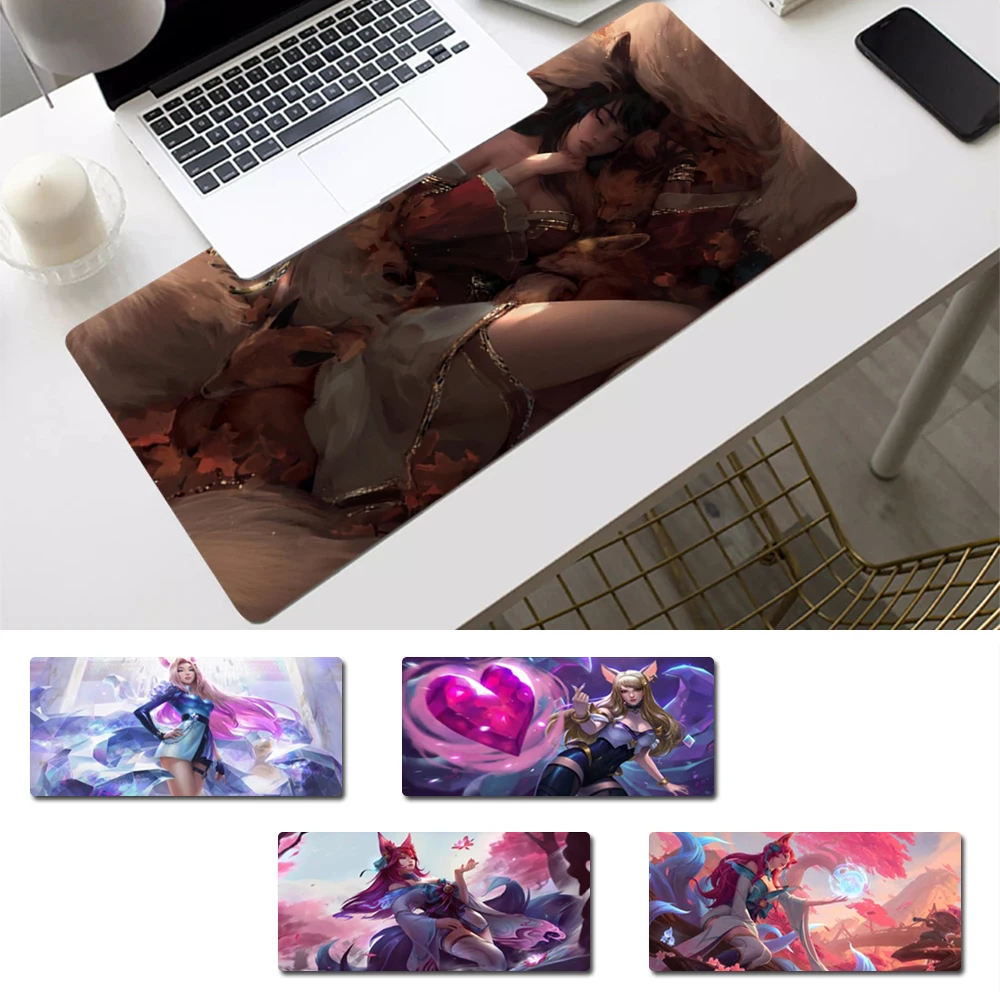 

Lock Edge League of Legends Ahri Gaming Mouse Pad Gamer Keyboard Maus Pad Desk Mouse Mat Game Accessories For Overwatch