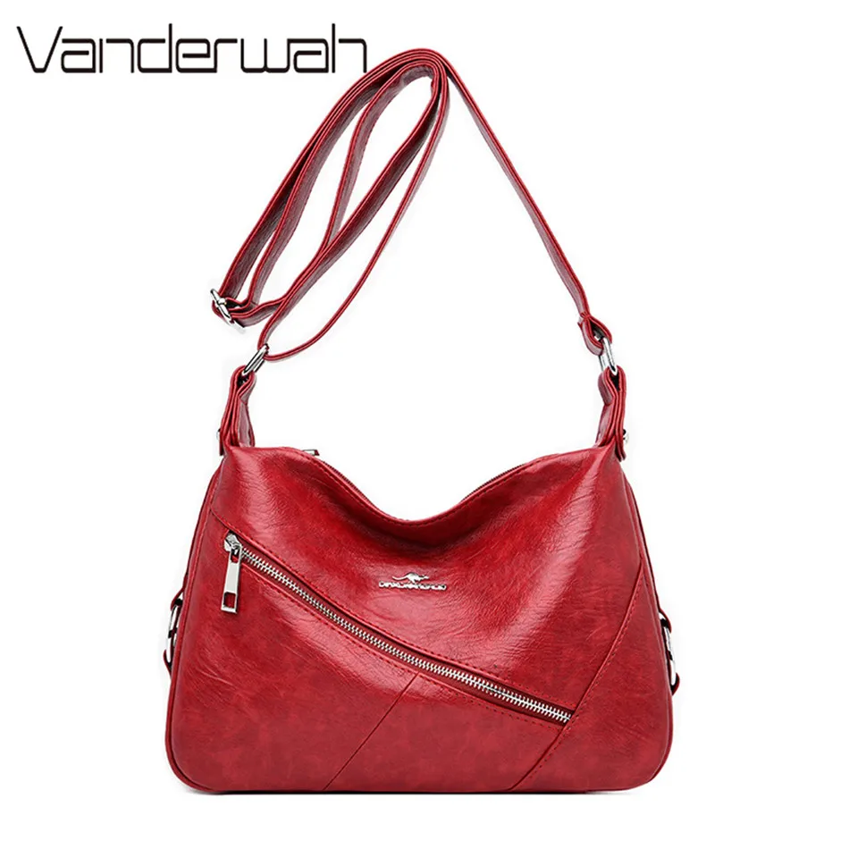 

Luxury Women Messenger Bags Female Soft Leather Shoulder Bag Vintage Handbags Sac A Main Large Capacity Crossbody Bags For Women