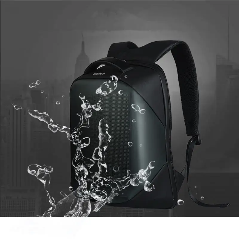 AKDSteel WiFi LED Screen Advertising Backpack Waterproof DIY Dynamic City for Walking | Lights