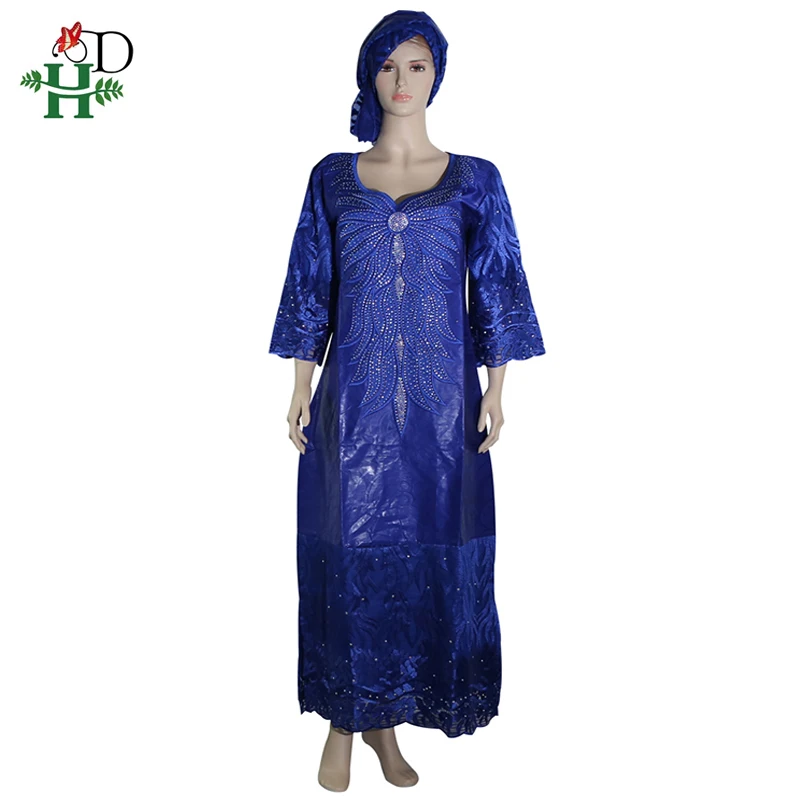 H & D Африканское женское платье 2019 размера плюс платья Дашики Королевское синее