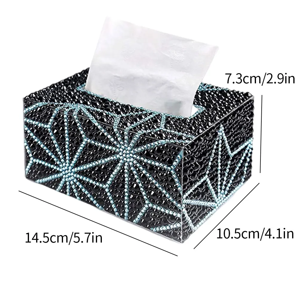 

Tissue Box Holder Diamond Painting Napkin Storage Case Crystal Plastic Toilet Paper Holder DIY Kit For Desktop Art Decoration