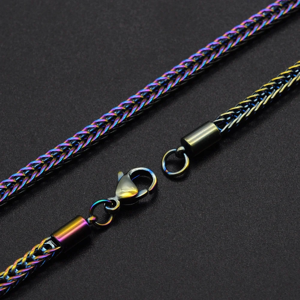 Мода 3 мм фокстейл цепь для женщин мужчин в стиле хип хоп 100% 316L нержавеющая сталь