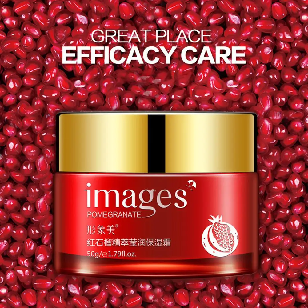 Яркий гламурный красный гранатовый крем для лица кремовое увлажняющее