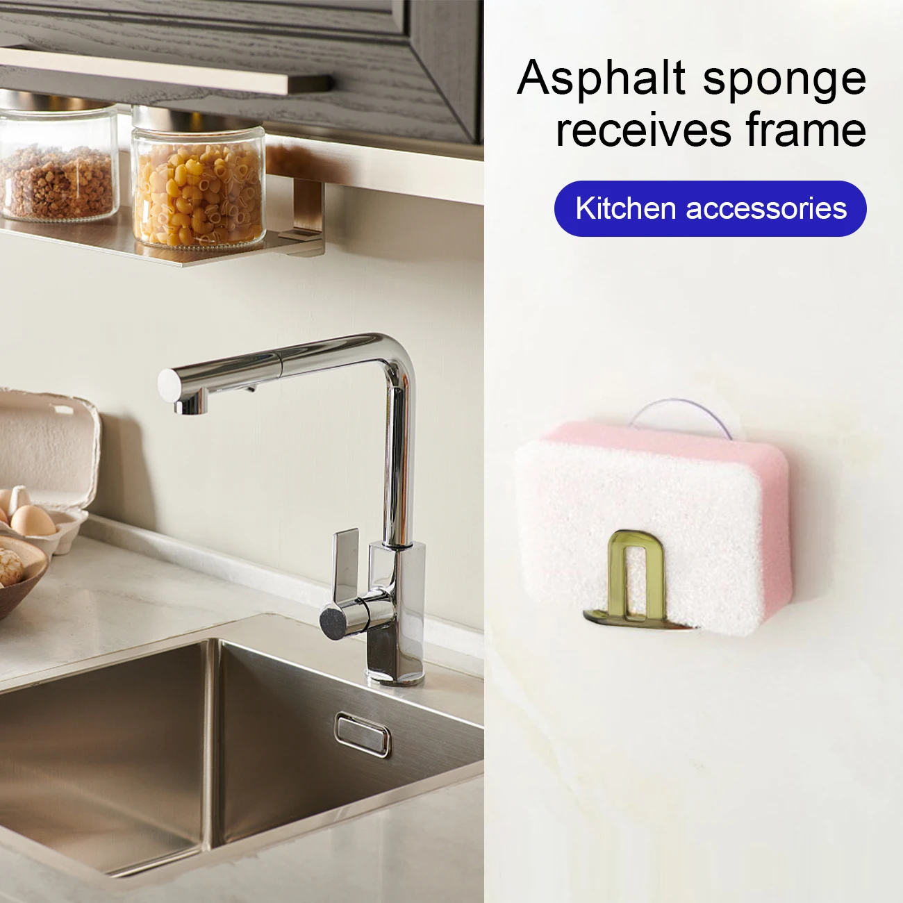 

Wall Mounted Kitchen Suction Cup Sink Drain Rack Sponge Storage Holder Kitchen Sink Soap Rack Drainer Rack Bathroom