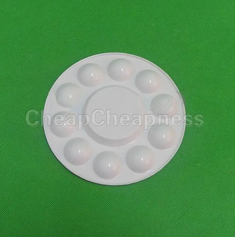 Новые белые пластиковые 10-Well круглые палитры краски Палитра-дисплей для ногтей