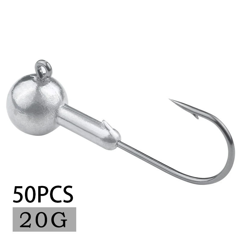 50 шт./лот 20 г джиг-головка крюка колючая Морская Рыбалка Разъем для червь мягкие