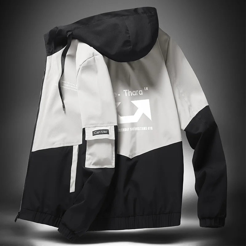 Куртка карго мужская с принтом модное повседневное пальто капюшоном верхняя