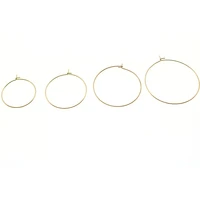 20pcs 15 20 25 30 35 40mm stainless steel gold big circle wire hoops loop earrings diy dangle earring jewelry making accessories