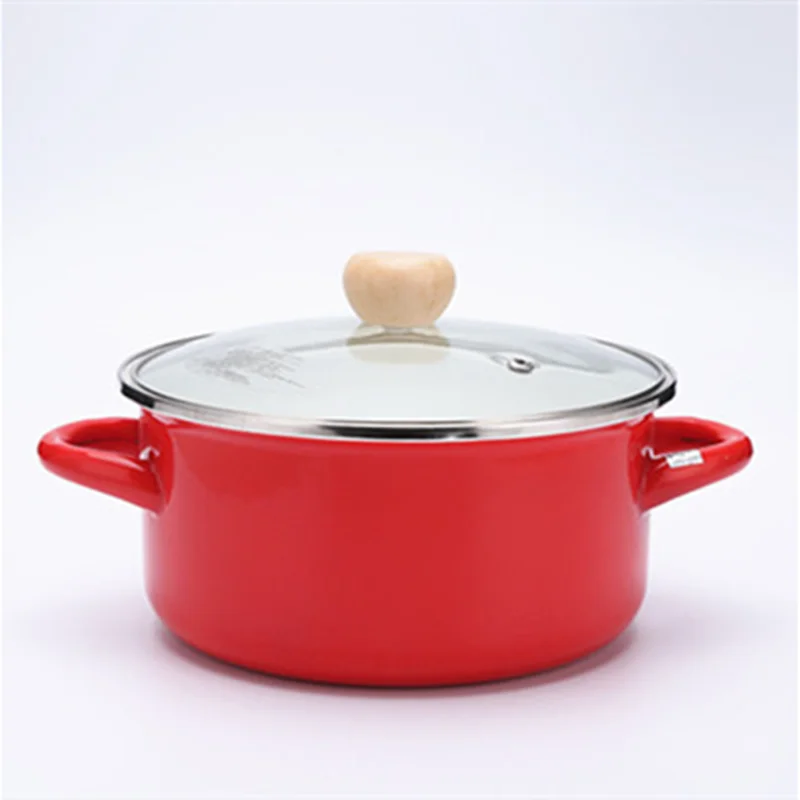 

Japanese Style Thick Enamel Enamel Pot Double Ear Pot Pan Double Ear Soup Pot Household Soup Pot Korean Cookware Hotpot Pot