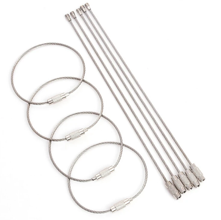 Брелок для ключей повседневного использования 5 шт. трос из нержавеющей