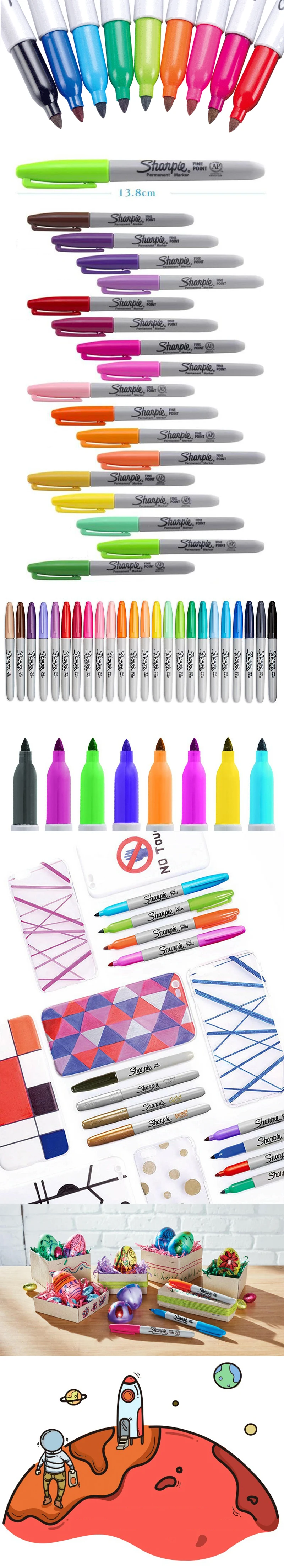1 шт. Sharpie 31993 экологически чистый мелкий точечный Перманентный маркер 1 мм беспыльный маркер 21 цвет на выбор