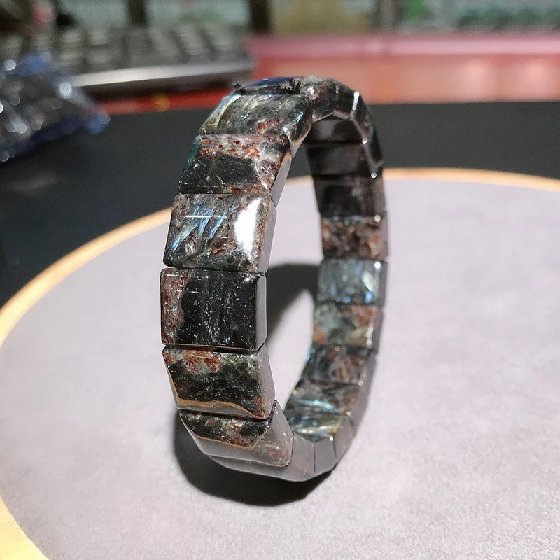 pulseira de pedra natural de dragão bracelete de pedra energética com fileira de mão sorte para mulheres homens presente joias de cristal de pulso