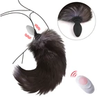 Анальный вибратор с лисой хвостовой фаллоимитатор Анальная пробка Дистанционное управление Анальный расширитель для женщин взрослых косплей аксессуары Вибрирующий Анальная пробка