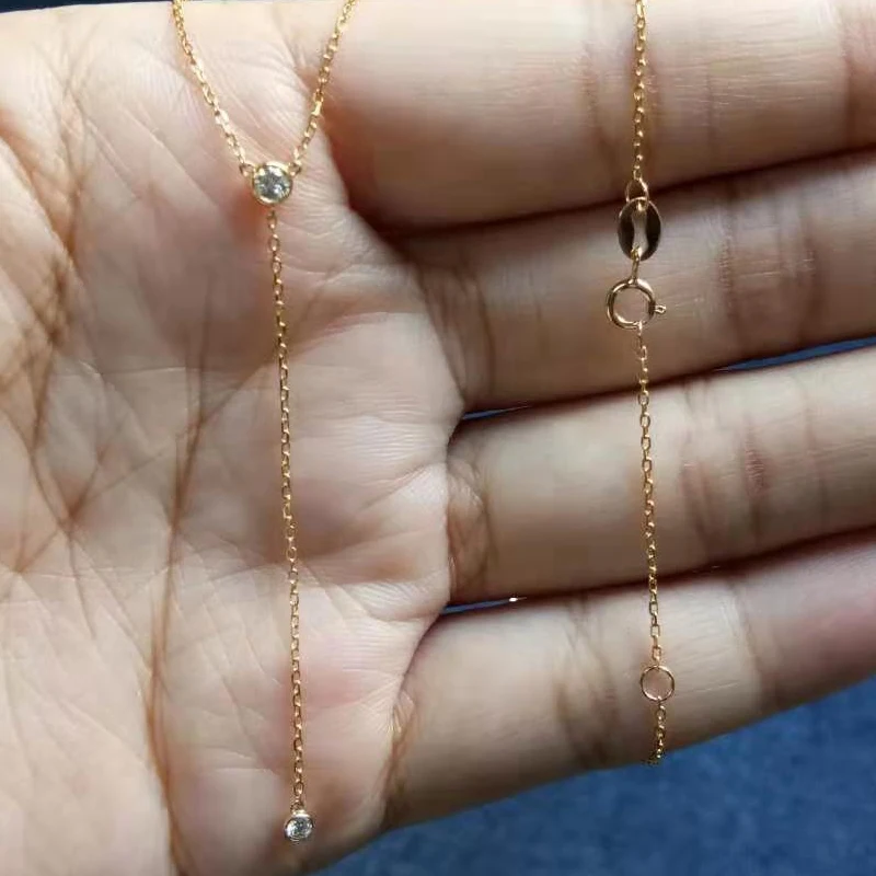 BAIHE, 18 К, желтое золото, 0.10ct, сертифицировано H/SI, с натуральными бриллиантами, свадебные женские трендовые ювелирные изделия, Красивые бриллиантовые ожерелья