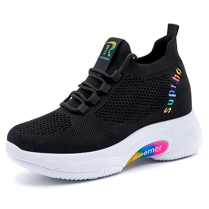

Brand Women Sneakers Summer woman Breathable Mesh Platform Joggingshoes Ladies Casual Outdooor shoes Heighten shoes size36-40