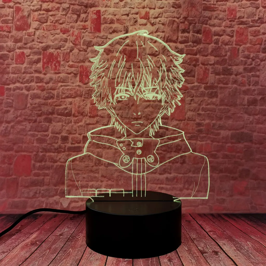 

Funny 3D Desk Nightlight LED 7 Colors Changing Lamp Tokyo Ghoul Anime Figure Toys Boys