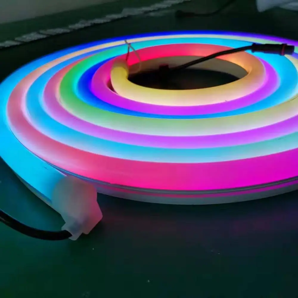 Ws2811 5050 RGB светильник силиконовая гибкая светодиодная лента 1225/1023 DC12V матовая