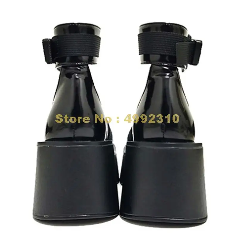 

Female Genuine Leather Pumps Fashion Platform Wedges High Heels Buckle Pumps Women Gothic Cool Lolita Shoes