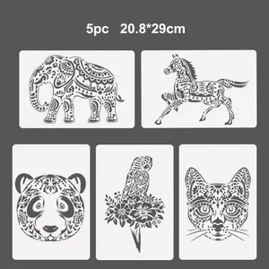 5 шт. многоразовые трафареты для картина шаблон DIY покраски стен раскраска для скрапбукинга тиснильный альбом декоративные офисные школьные принадлежности, блокноты