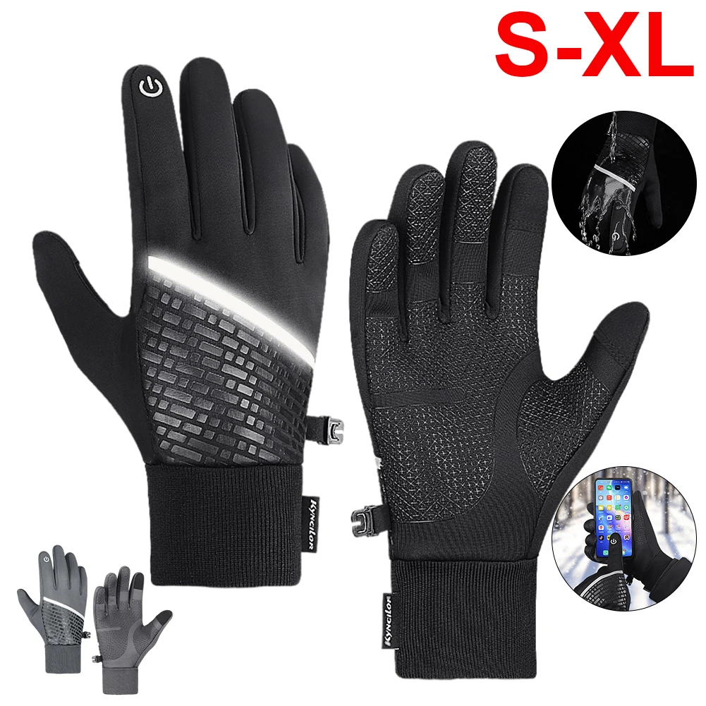 

Winter Warm Gloves for Men Women Outdoor Sports Cycling Gloves Touch Screen Full Finger Gloves Waterproof Windproof Ski Gloves