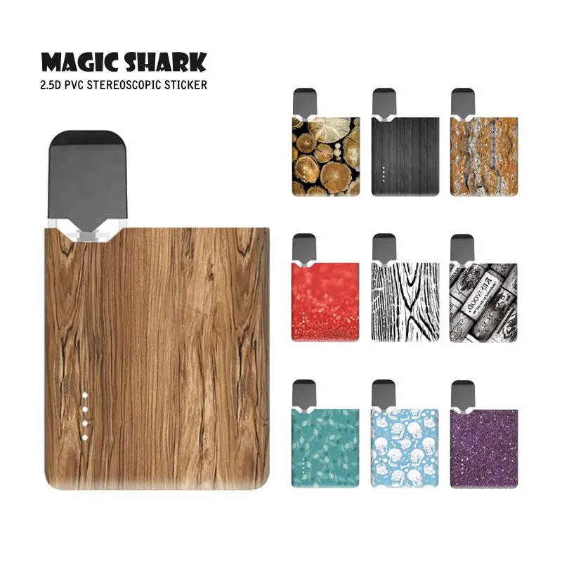 Magic Shark 2019 New Wood Print Skull Leaf Bumpy Sticker Skin Film Case Cover for OVNS JC01 E Cigar 012-021 | Мобильные телефоны и