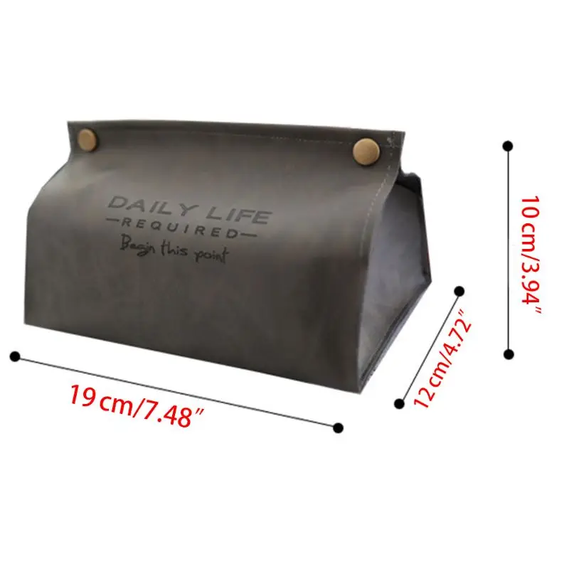 

2021 New Nordic Style Letters Faux Leather Tissue Cover Box Rectangular Paper Container