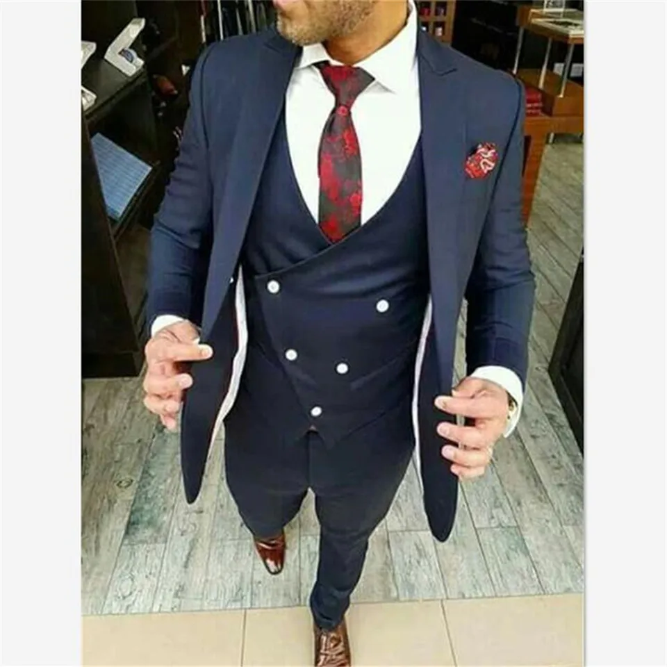Уличный Классический мужской костюм Модный свадебный для выпускного вечера