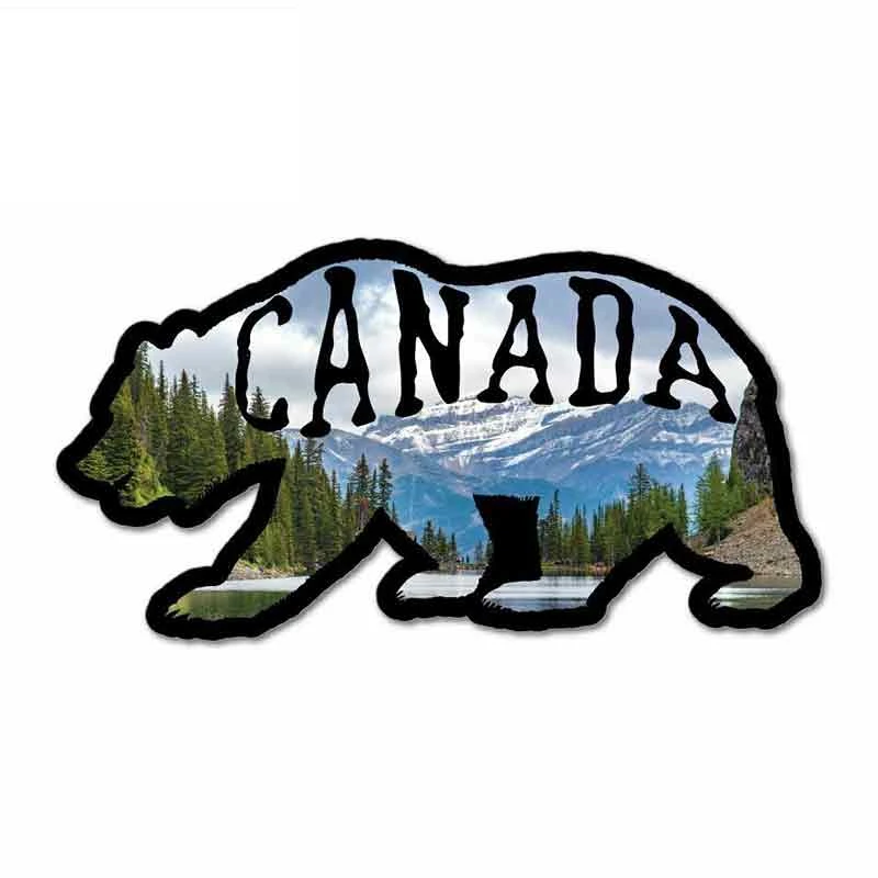 

Fuzhen Boutique Decals Exterior Accessories Canada Bear Mountains Trees River Camping Hike Cartoon Car Stickers Vinyl JDM Bumper