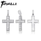 Ожерелье TOPGRILLZ с подвеской в виде креста, полностью покрытое микропаве, кулон с кубическим цирконием, модное Ювелирное Украшение для подарка, высококачественный хип-хоп