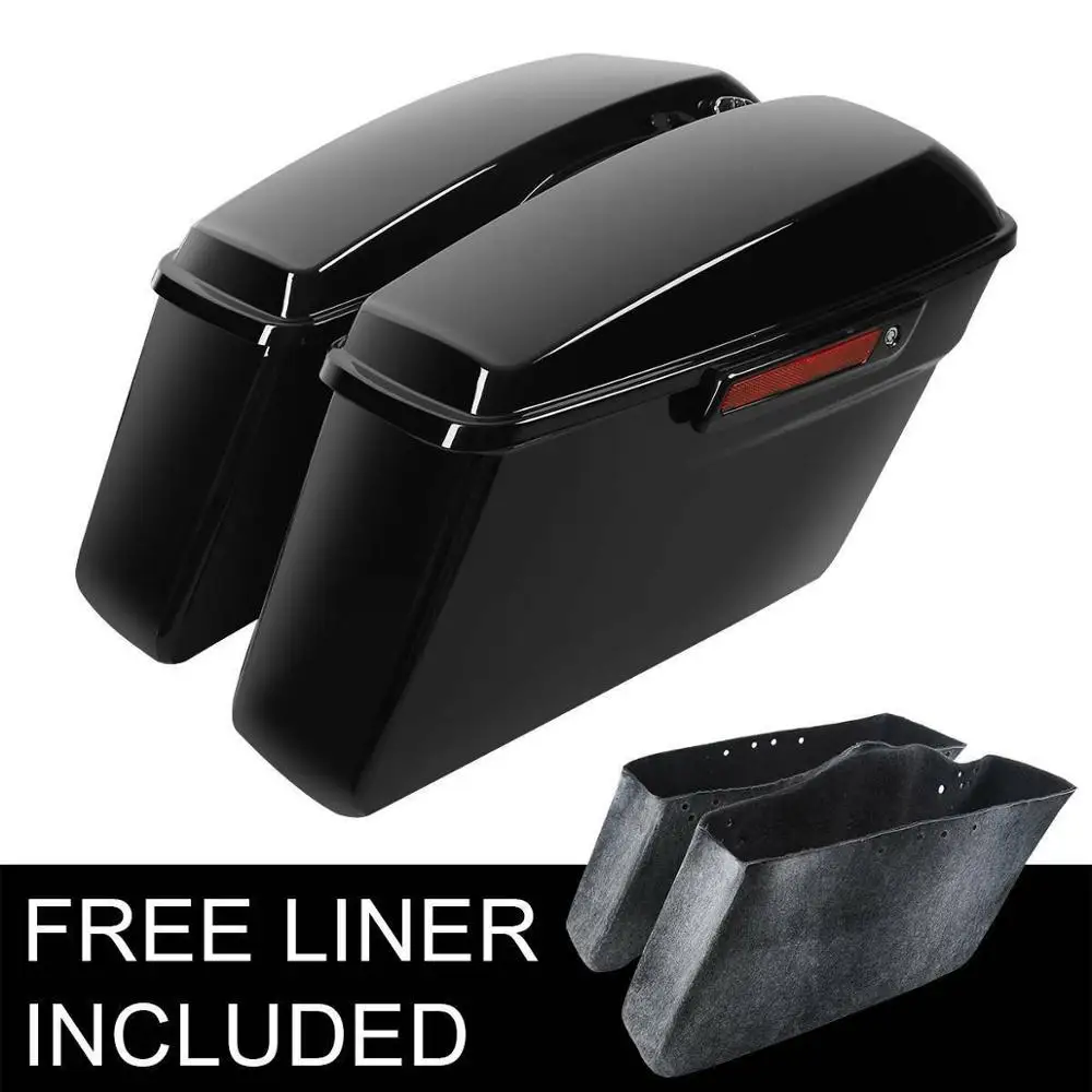

Motorcycle Black Hard Saddlebags Saddle Bag For Harley Touring Road King Road Glide Street Glide Electra Glide 2014-2021 2019 18