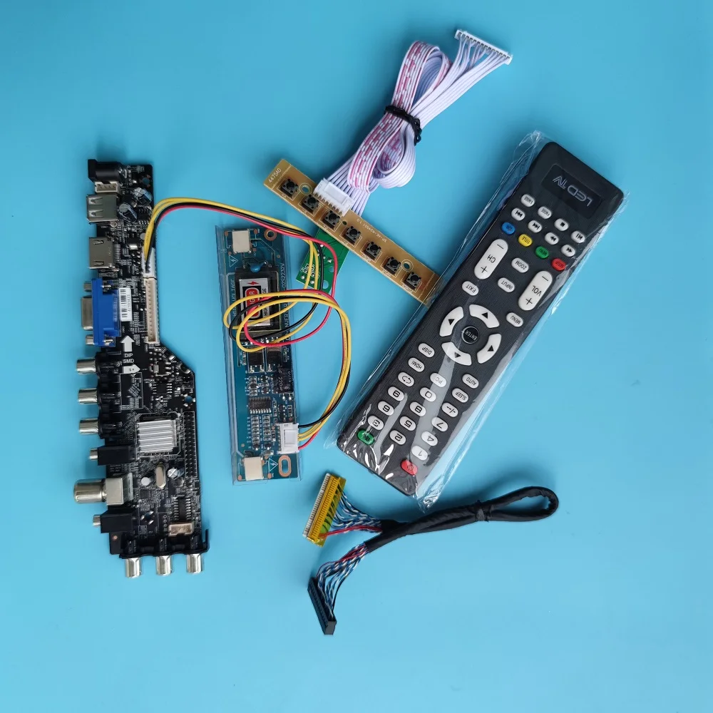 

For LTM185AT01 1366×768 HDMI-compatible DVB-T TV VGA USB AV Controller board 1 CCFL Digital 18.5" LCD Panel remote